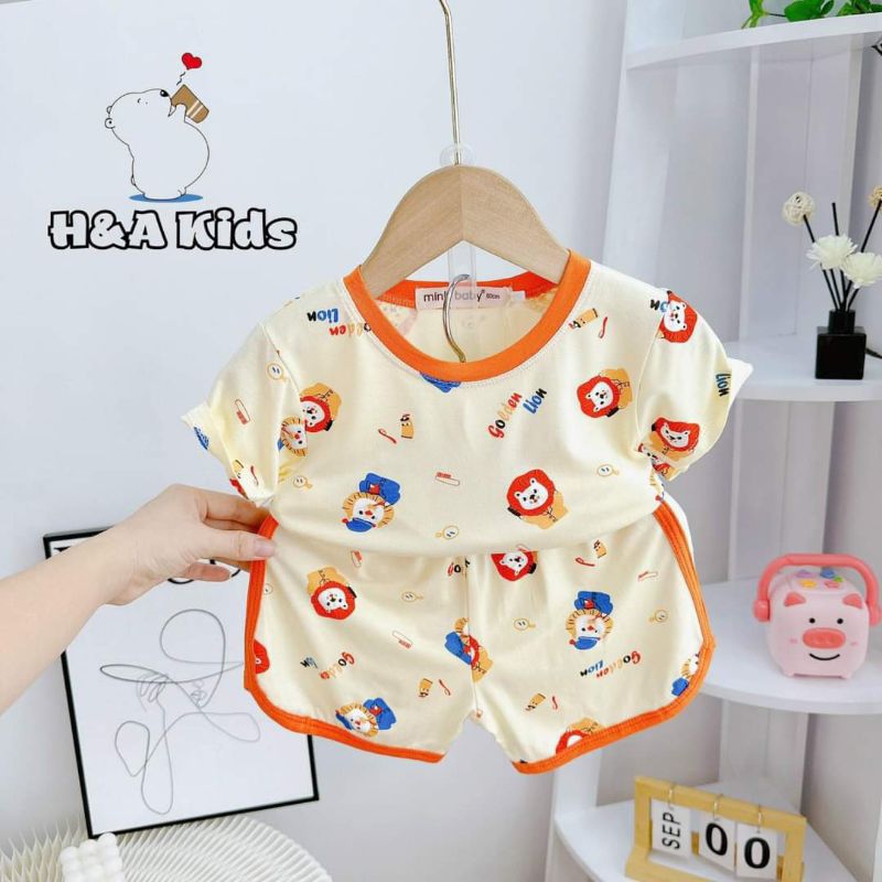 Bộ tay ngắn quần đùi thun lạnh bé 8-18 kí