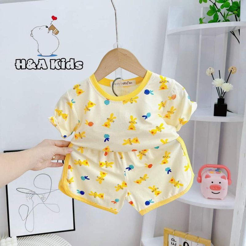 Bộ tay ngắn quần đùi thun lạnh bé 8-18 kí