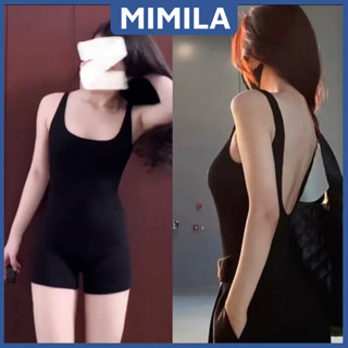 Jumpsuit Hai Dây Hở Lưng Sâu SẴN MÚT MIMILA Áo Liền Quần Siêu Tôn Dáng Ôm Sát Body Chất Thun Tăm Lạnh - MBS030