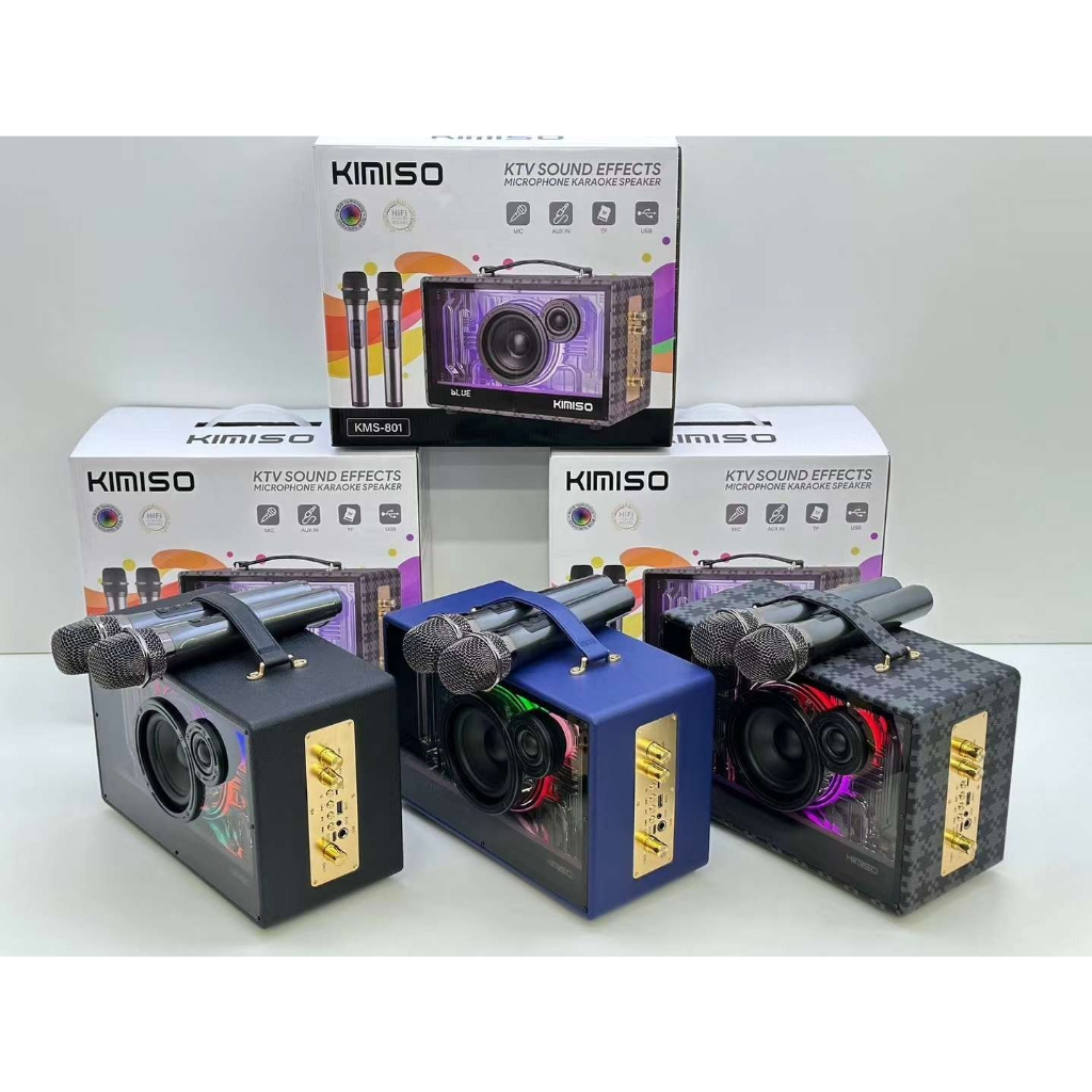 Loa không dây Karaoke KIMISO KMS-801 đèn led mới, âm thanh sống động- Hàng nhập khẩu chính hãng