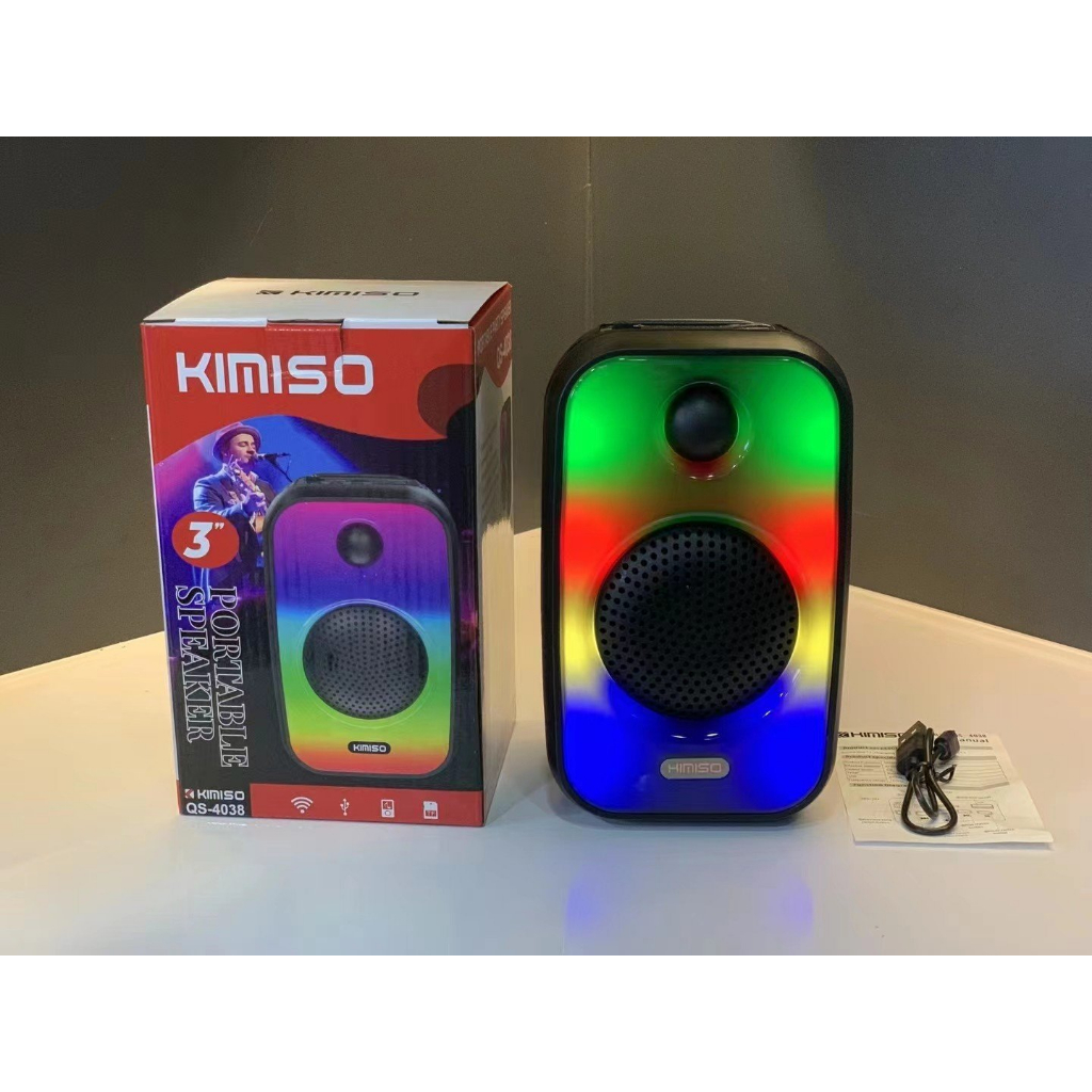 Loa bluetooth mini KIMISO QS-4038, loa không dây, đèn led theo nhạc, âm thanh chất lượng - Hàng nhập khẩu chính hãng
