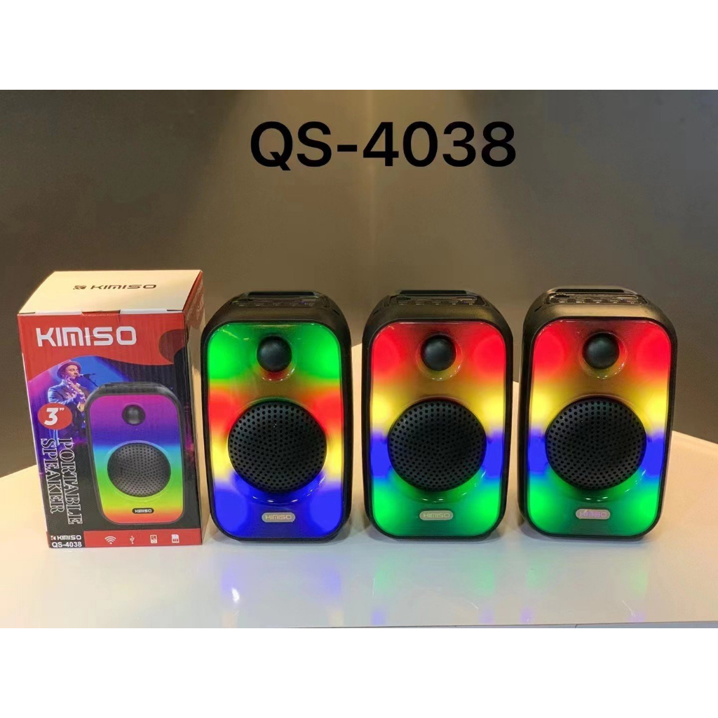 Loa bluetooth mini KIMISO QS-4038, loa không dây, đèn led theo nhạc, âm thanh chất lượng - Hàng nhập khẩu chính hãng