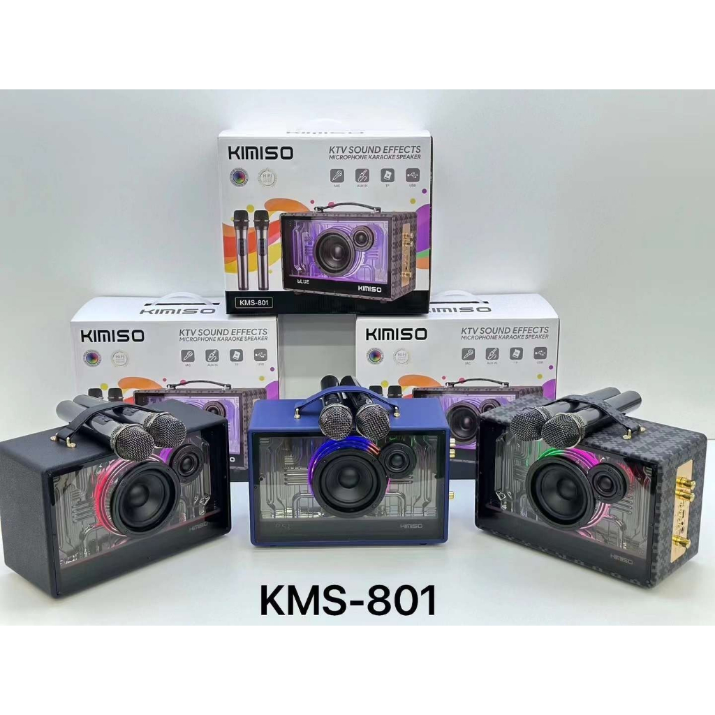 Loa không dây Karaoke KIMISO KMS-801 đèn led mới, âm thanh sống động- Hàng nhập khẩu chính hãng