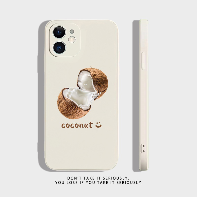Ốp Điện Thoại TPU Dẻo Cà phê dừa Cho Iphone 14 13 12 11 Pro Promax 6 6S 7 8 Plus X XR XSMax e1603