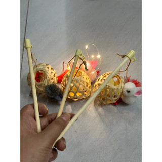 Lồng đèn con thỏ có đèn - lồng đèn trung thu thỏ tre - đèn con thỏ