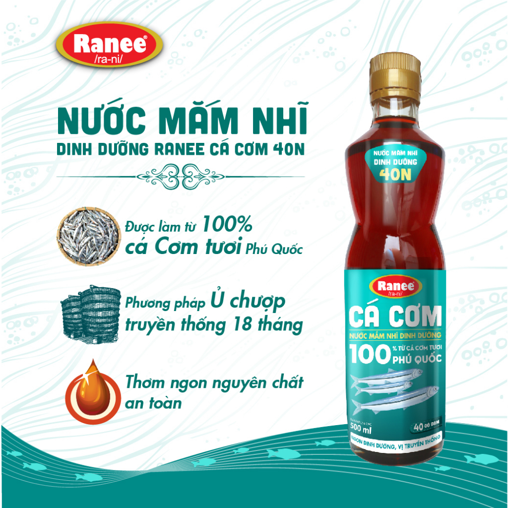 Combo 5 Nước mắm dinh dưỡng Ranee cá cơm 40N chai 60ml (5chai x60ml)