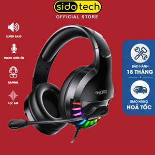 Tai nghe chụp tai gaming SIDOTECH Q2 có dây thiết kế công thái học âm thanh vòm 3D mic chống ồn led RGB cho game thủ
