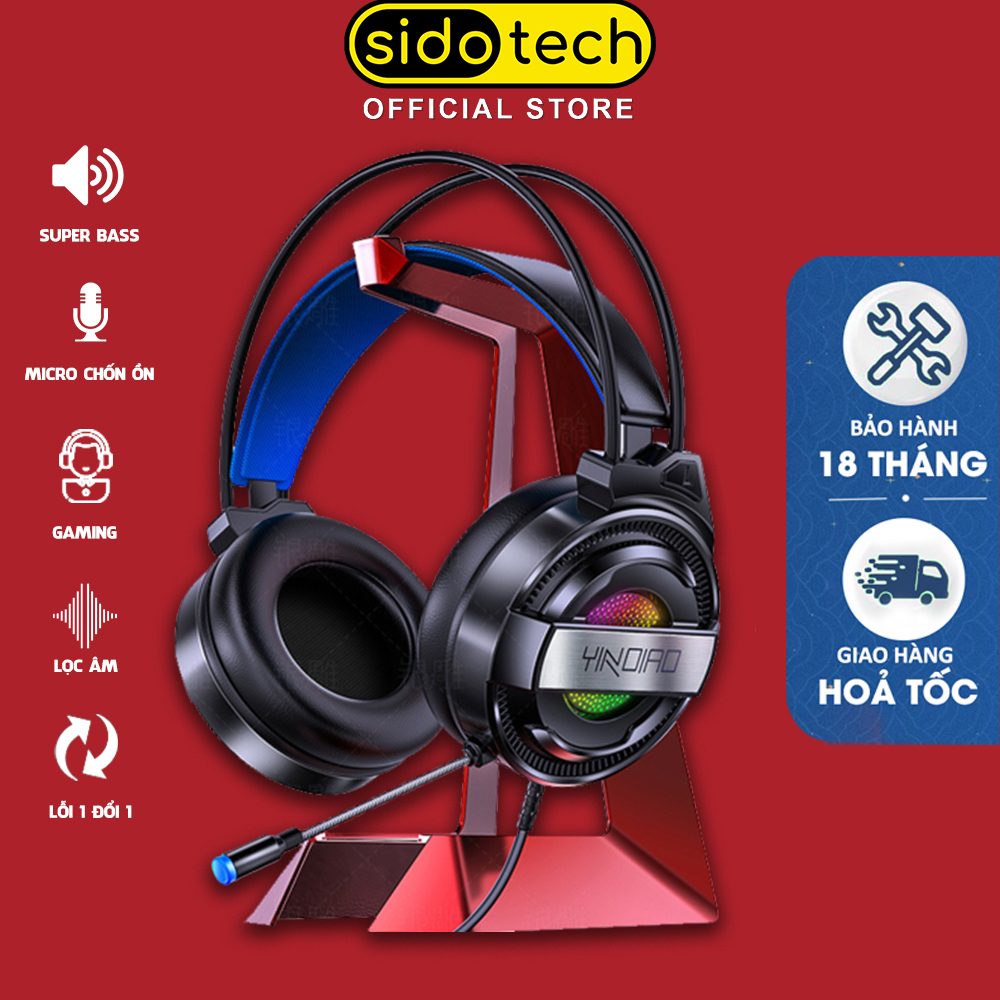 Tai nghe chụp tai gaming chính hãng SIDOTECH YINDIAO Q3 loại tai nghe Over Ear chống ồn có mic cho máy tính bàn laptop