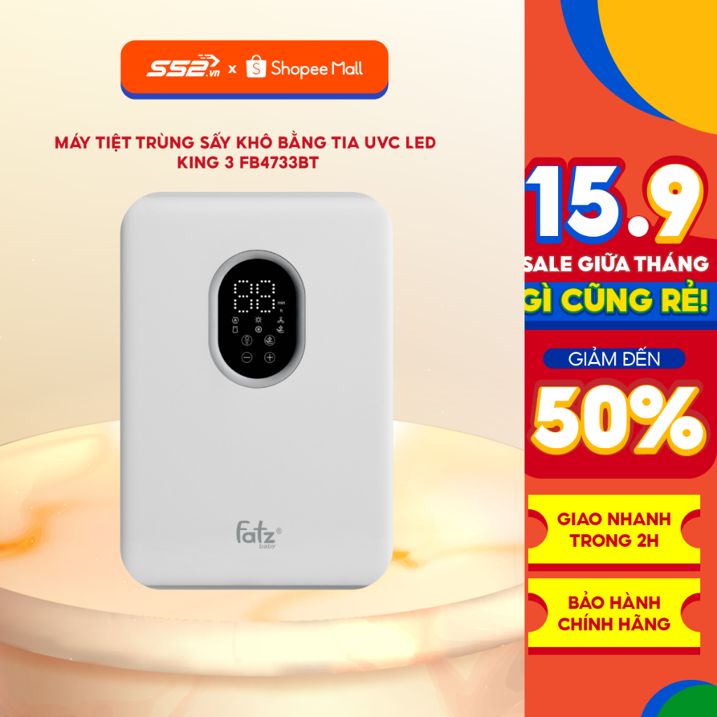 Máy Tiệt Trùng Sấy Khô Bằng Tia UVC LED - KING 3 FB4733BT - Hàng Chính Hãng