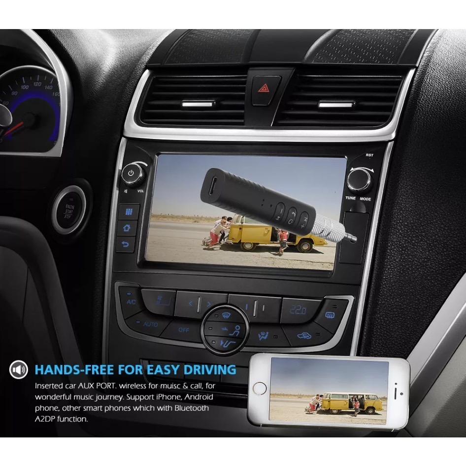 Bộ Thu Tín Hiệu Âm Thanh Không Dây Kết Nối Bluetooth 3.5mm AUX Cho Xe Hơi