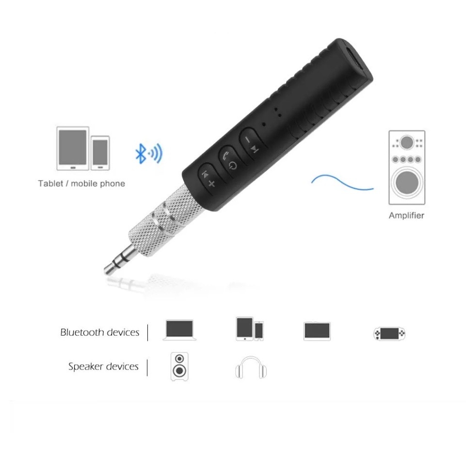 Bộ Thu Tín Hiệu Âm Thanh Không Dây Kết Nối Bluetooth 3.5mm AUX Cho Xe Hơi