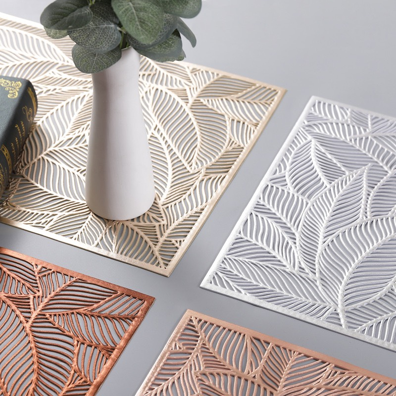 Tấm lót bàn ăn PVC vân lá cao cấp sang trọng, hàng dày đẹp