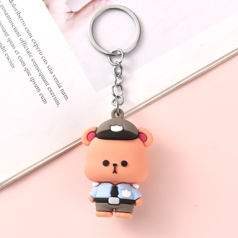 Móc khóa silicon các con vật ngộ nghĩnh, móc cài balo túi, trang trí