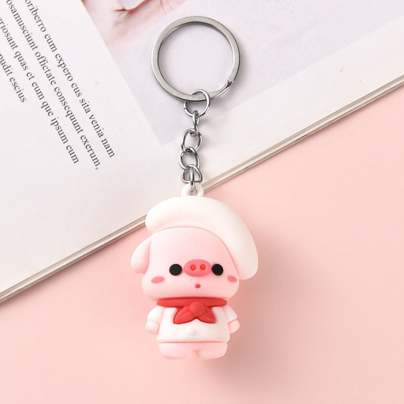 Móc khóa silicon các con vật ngộ nghĩnh, móc cài balo túi, trang trí