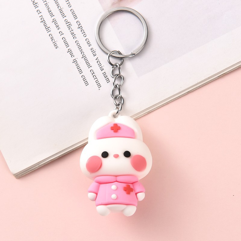 Móc khóa silicon các con vật ngộ nghĩnh, móc cài balo túi, trang trí