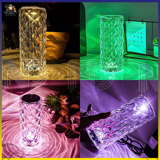 Đèn led Pha Lê cảm ứng hoa hồng RGB có remote điều khiển 16 màu - pin sạc cầm tay - chuyên Decor văn phòng bàn làm việc