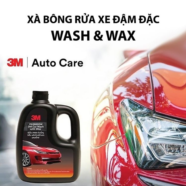 Dung dịch nước rửa xe đậm đặc 3M Car Wash With Wax 39000W-1L