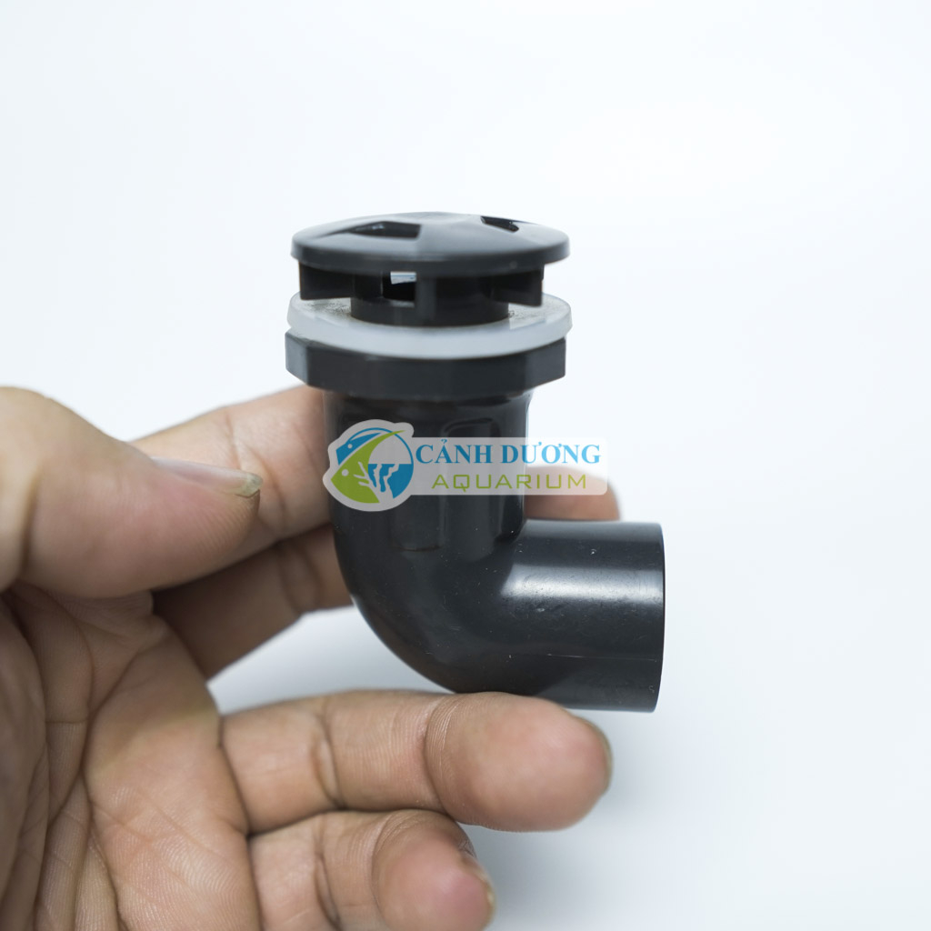 Nấp hút đáy, xả đáy, xả lọc chữ L màu đen ĐEN U-PVC Phi 32-25-20 chuyên dùng cho hồ cá