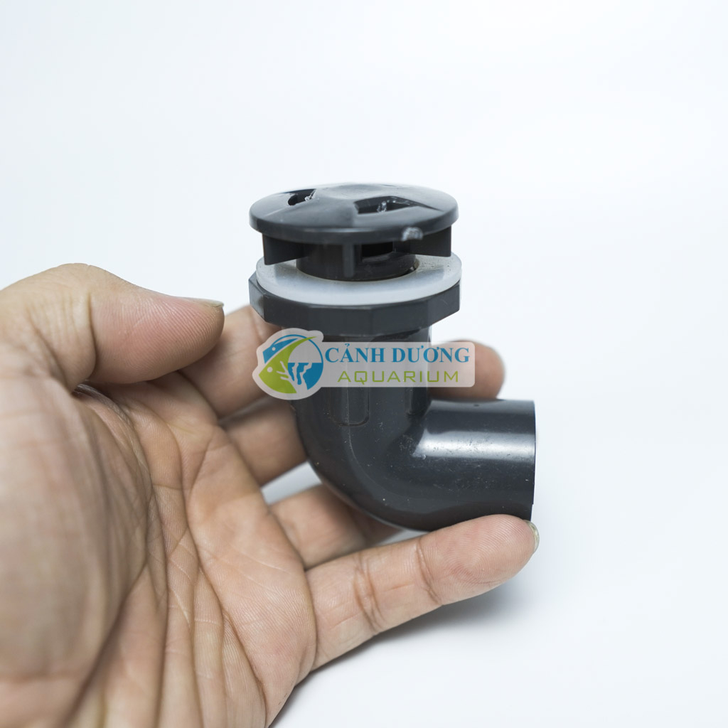 Nấp hút đáy, xả đáy, xả lọc chữ L màu đen ĐEN U-PVC Phi 32-25-20 chuyên dùng cho hồ cá