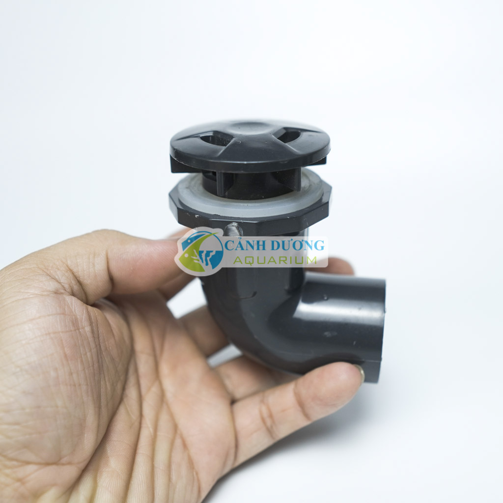 Nấp hút đáy, xả đáy, xả lọc chữ L màu đen ĐEN U-PVC Phi 32-25-20 chuyên dùng cho hồ cá