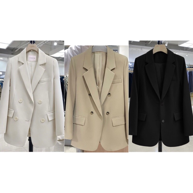 Áo blazer 3 khuy tay cơi ngực giả áo 2 lớp  TH1455