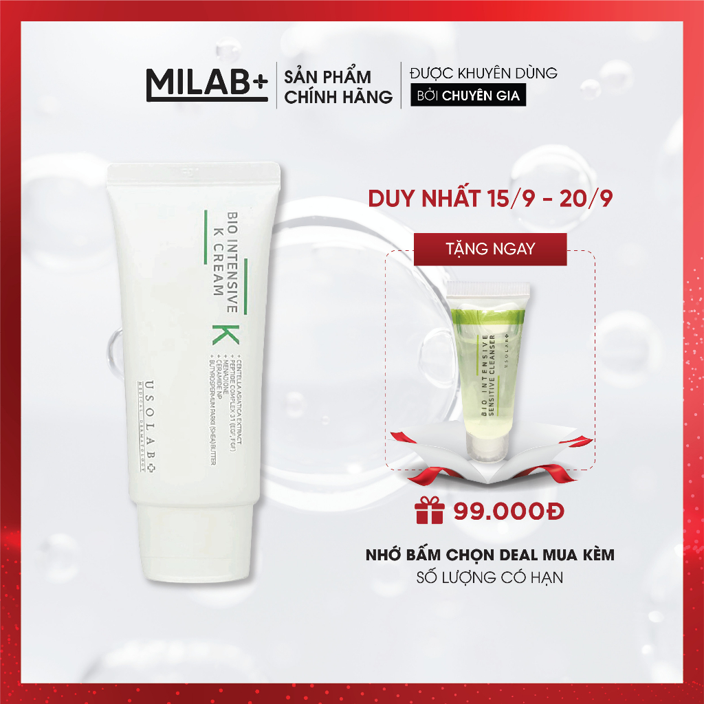 Kem dưỡng Vitamin K Usolab, Giúp làm dịu, phục hồi và chống lão hóa 50ml - MILAB
