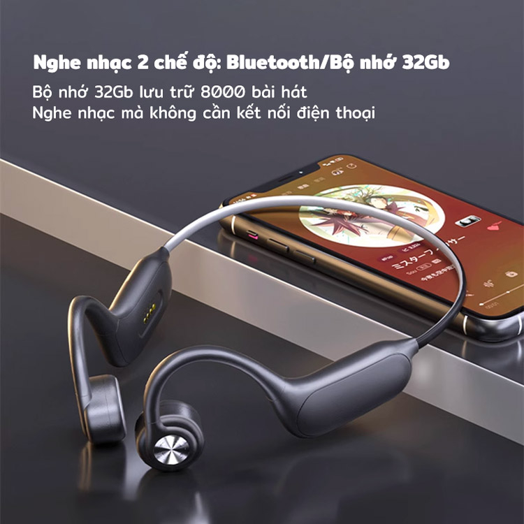 Tai nghe truyền xương tích hợp đèn chạy bộ P8s 32Gb