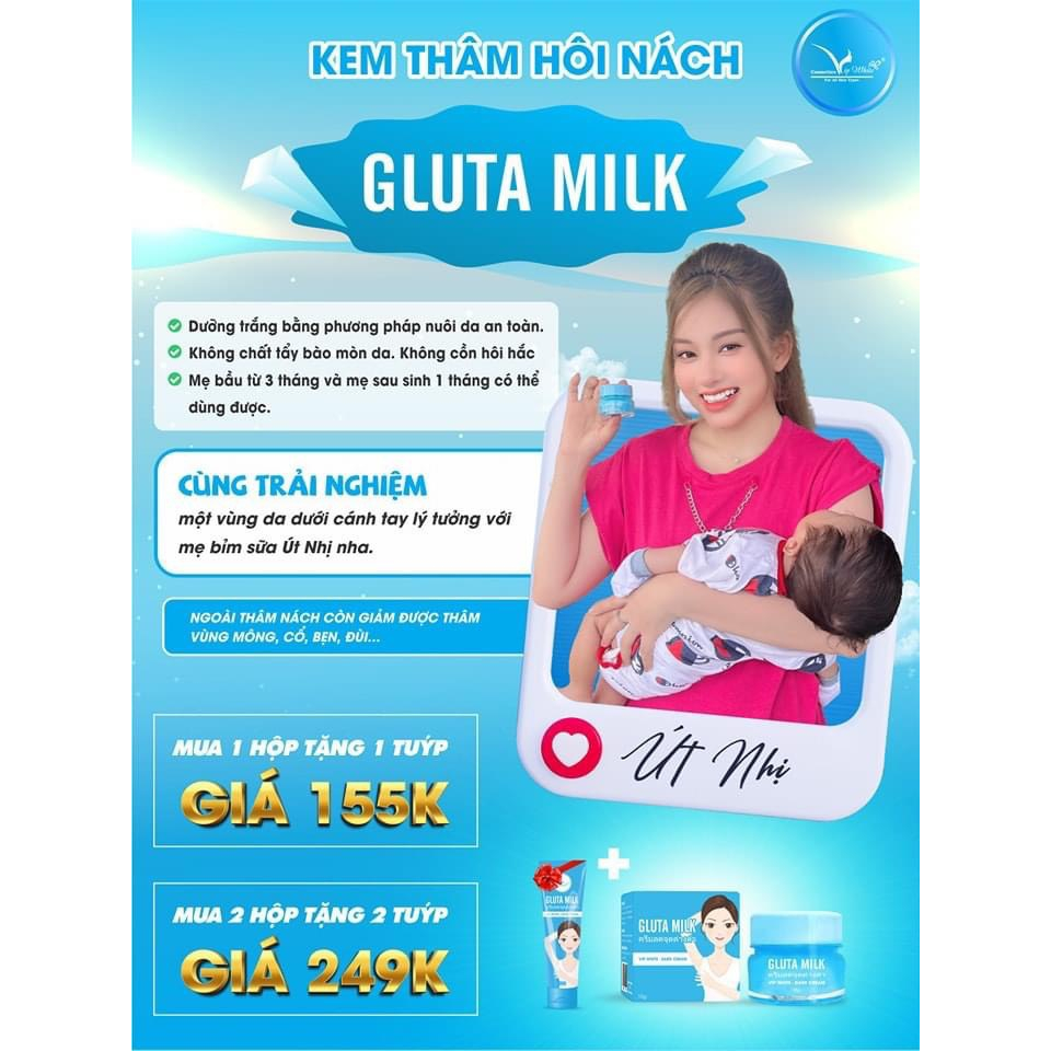 Kem Thâm nách Gluta Milk Thái Lan Mua 1 Được 2 Chính Hãng