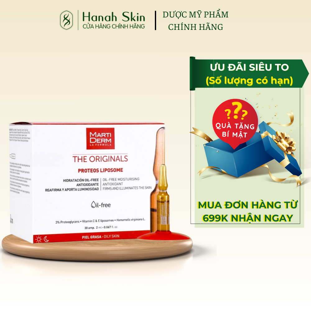 Tinh chất Ampoule Chống Oxy Hoá, Phục Hồi, Điều Tiết Bã Nhờn MartiDerm The Originals Proteos Liposome – HANAH SKIN