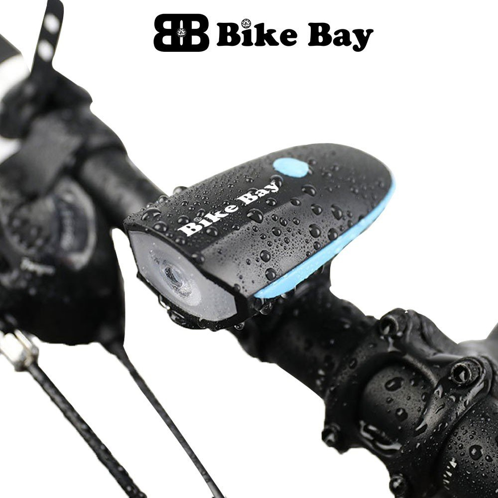Đèn xe đạp có còi, còi xe đạp sáng mạnh BIKEBAY chống nước kèm sạc USB DC01