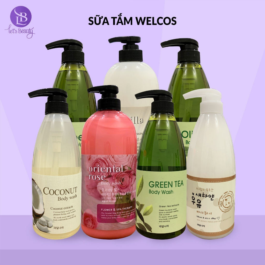 Sữa tắm trắng da Welcos Body Wash Hàn Quốc dưỡng ẩm mềm mịn 740g