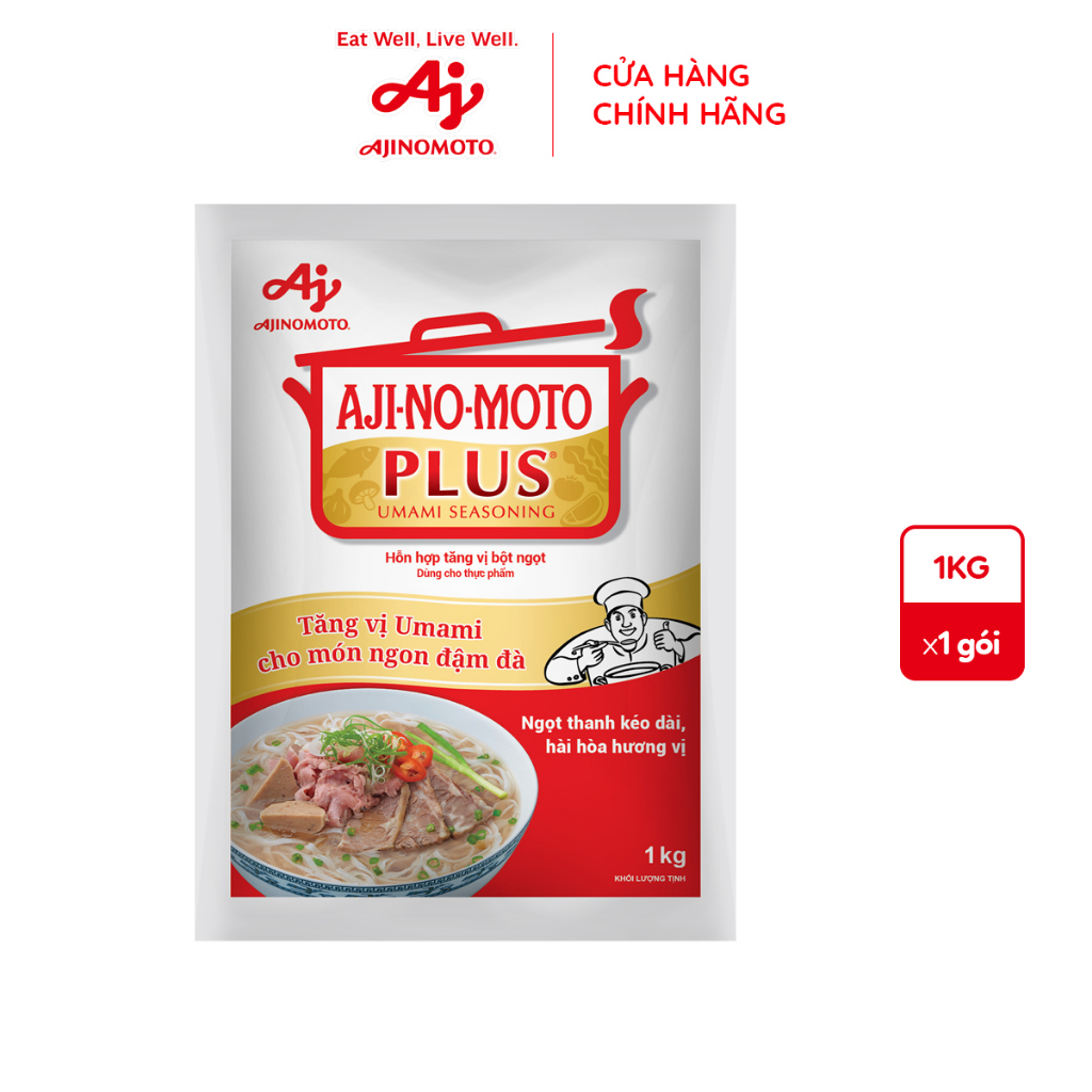 Hỗn Hợp Tăng Vị Bột Ngọt AJI-NO-MOTO PLUS® 1kg/Gói