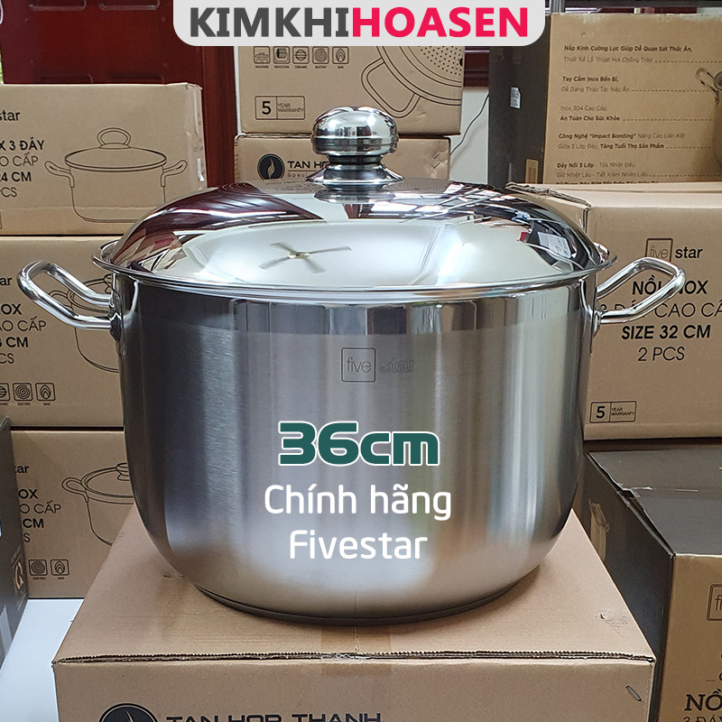 Nồi luộc gà 3 đáy, 36cm, chính hãng Fivestar