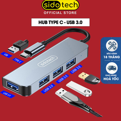 HUB Type C và HUB USB 3.0 tốc độ cao SIDOTECH cổng chia usb mở rộng kết nối chuyển đổi cho laptop táo Laptop PC