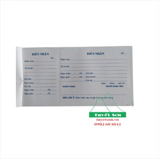 Biên nhận 1L trắng