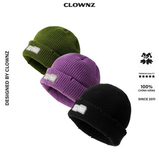 Mũ len gấp nếp local brand Clownz Cyber Beanie len tự nhiên, ba màu
