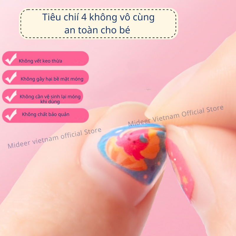 Sticker dán móng tay cho bé Mideer Nail stickers Mideer 4 mẫu miếng dán móng tay giả cho bé gái