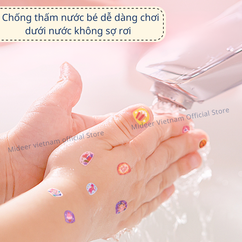 Sticker dán móng tay cho bé Mideer Nail stickers Mideer 4 mẫu miếng dán móng tay giả cho bé gái