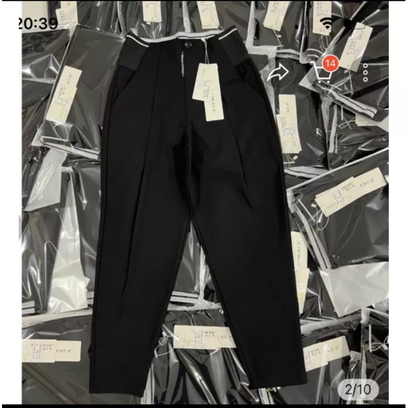 Quần umi cạp cao dáng baggy công sở cho nữ