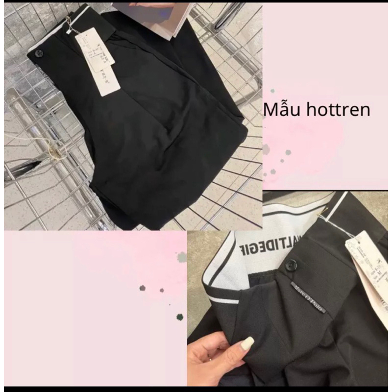 Quần umi cạp cao dáng baggy công sở cho nữ