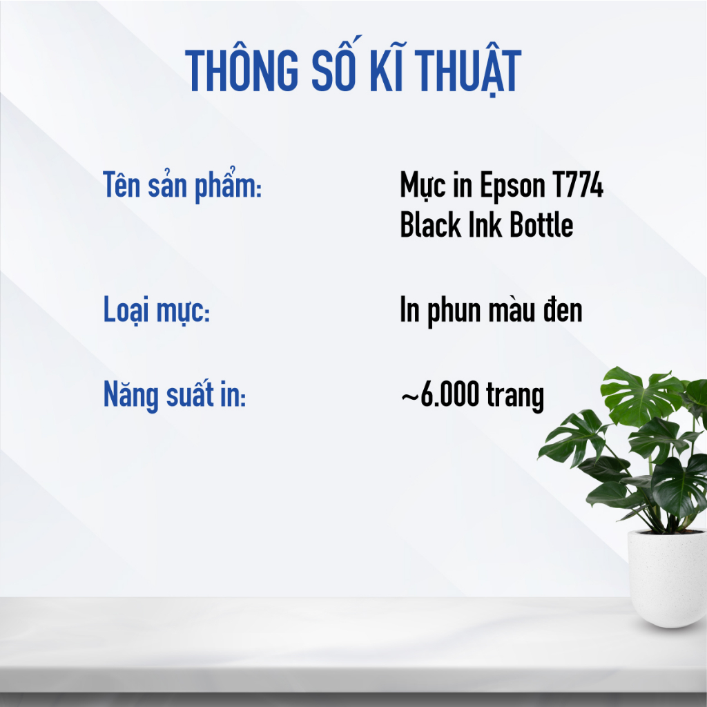 Mực In Epson T774 Black Ink Bottle Màu In Bền Bỉ