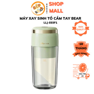 Máy xay sinh tố cầm tay đa năng mini Bear LLJ-E03F1 thiết kế nhỏ gọn, tiện lợi, 300ml, 50W, chất liệu nhựa, BH 18th