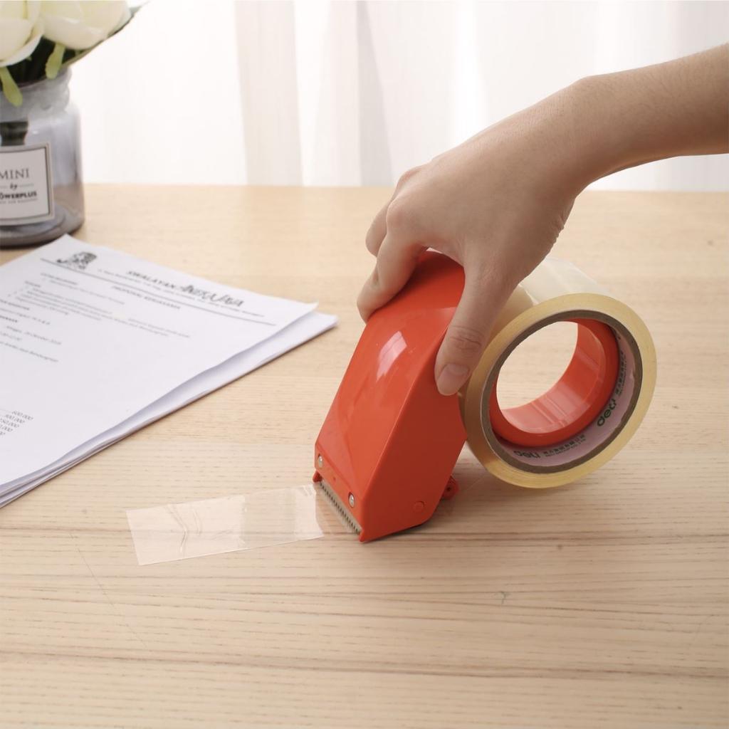 Cắt băng keo nhựa cầm tay 5cm DELI 801 - Đồ cắt băng keo DELI 801 tay cầm nhựa 5F