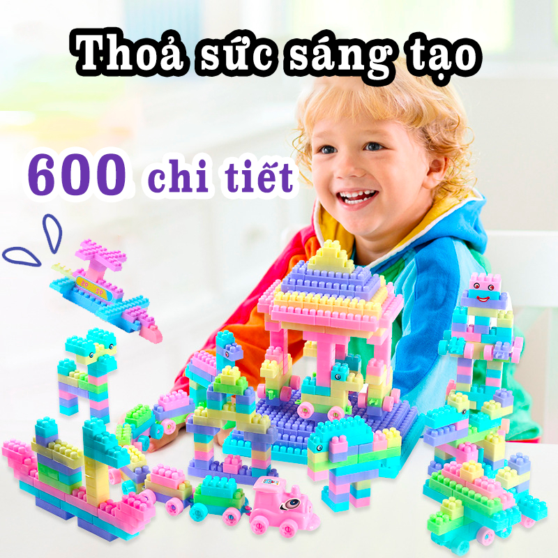 Bộ đồ chơi lắp ráp xếp hình lego 600 chi tiết cho bé thoả sức sáng tạo