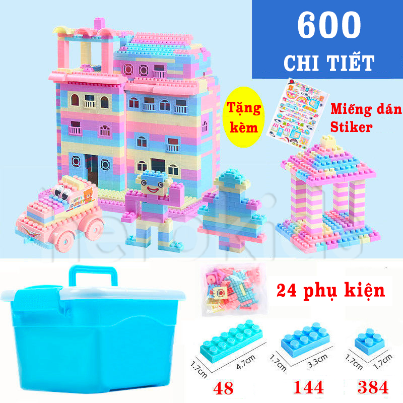 Bộ đồ chơi lắp ráp xếp hình lego 600 chi tiết cho bé thoả sức sáng tạo