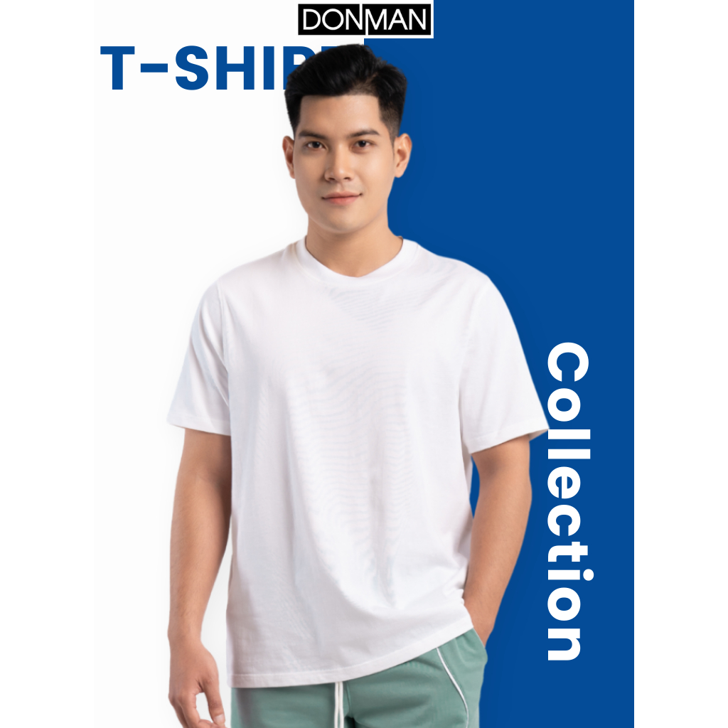 Áo thun cotton US402F cao cấp DONMAN, form Regular chất liệu cotton 4 chiều 5 màu mới nhất co giãn, thấm hút AT29