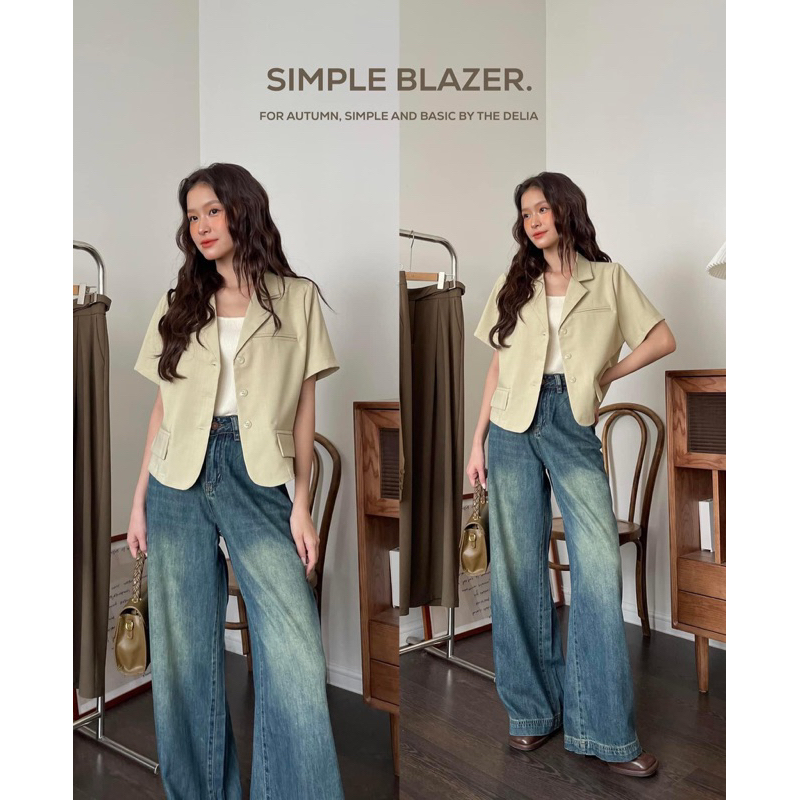 2307 ÁO BLAZER BA CÚC DỌC NẮP TÚI GIẢ