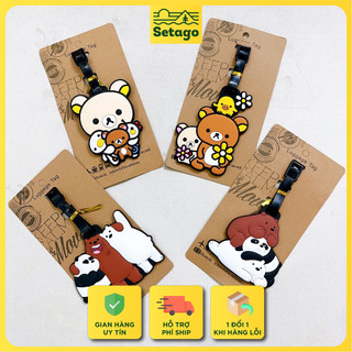 Thẻ tag du lịch hình gấu xinh xắn - Giúp dễ nhận diện đồ đạc khi đi du lịch, trang trí balo, thẻ tên balo cho bé