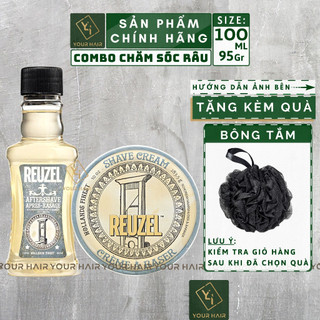 COMBO Kem cạo râu + Dầu dưỡng da sau cạo Reuzel Shave Cream 95g + AfterShave 100ml