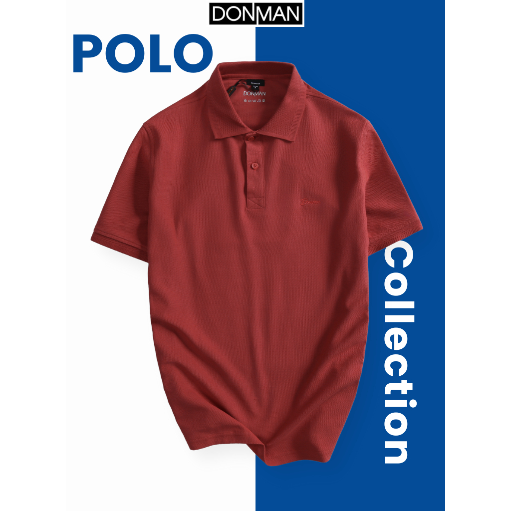 Áo thun polo cao cấp DONMAN, form Slimfit chất cotton SKB Pique 5 màu mới co giãn, thấm hút, chống co rút tốt - AT37